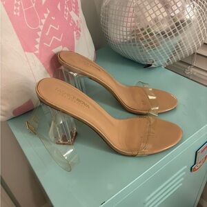 Fashion Nova Nude and Clear Heels